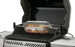 NAPOLEON Edelstahl-Grillkorb Für Drehspieß (64000) -Grill und Flamme napoleon 64000 rotisserie basket in use veggies