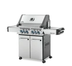 NAPOLEON Prestige 500 Edelstahl -Grill und Flamme p500Stainless angle 1